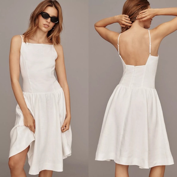 NWT Reformation Clarabelle Linen Midi Dress Anthropologie